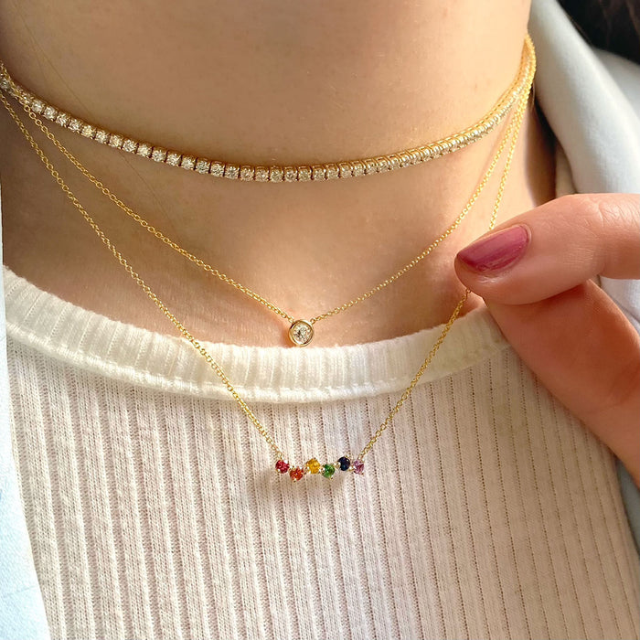 Diamond Bezel Pendant Necklace