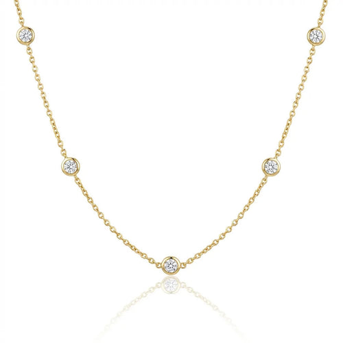 5-Diamond Station Necklace