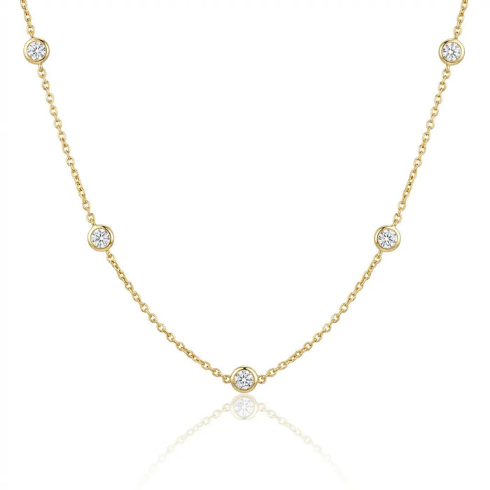 5-Diamond Station Necklace