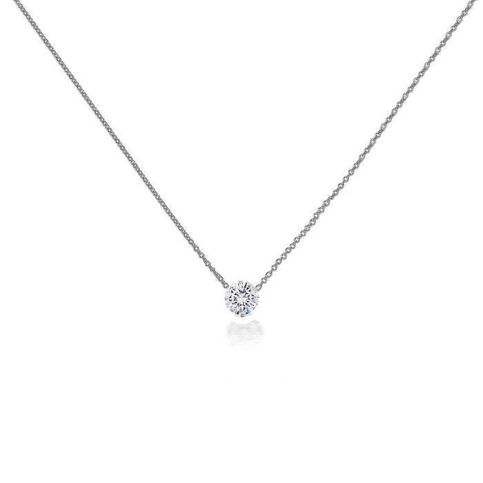 0.50ct - 1.50ct Diamond Solitaire Trinity Pendant Necklace