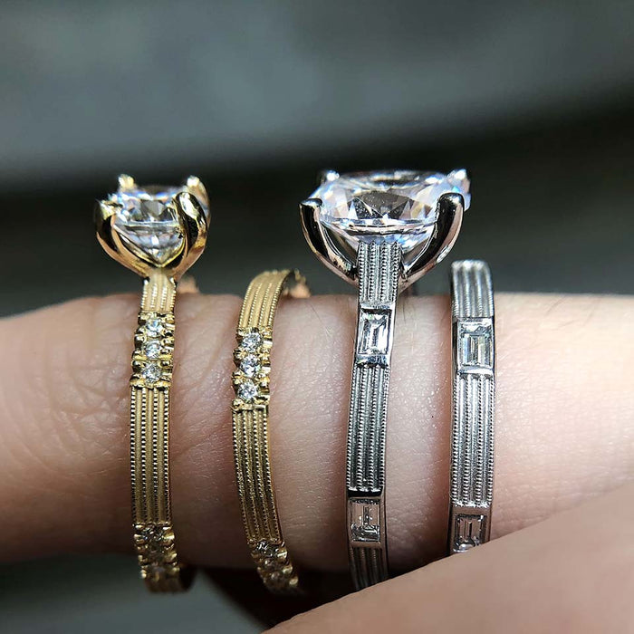 Baguette Diamond Fern Wedding Band