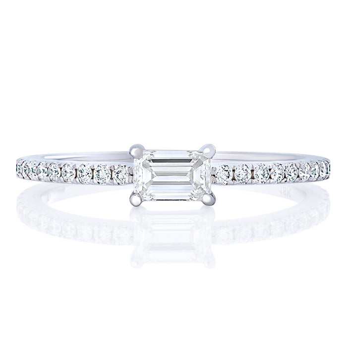 Emerald Cut Diamond Stacking Ring