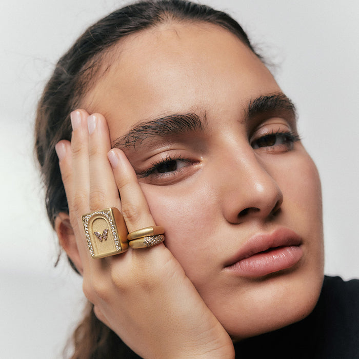 Diamond The Arch Power Stripe Stacking Ring