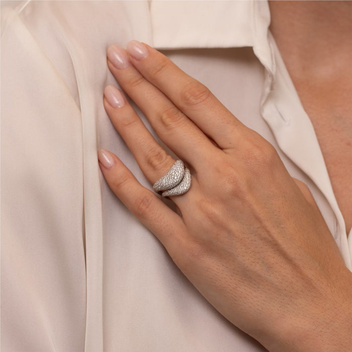 Petite ZAHA Pavé Diamond Ring