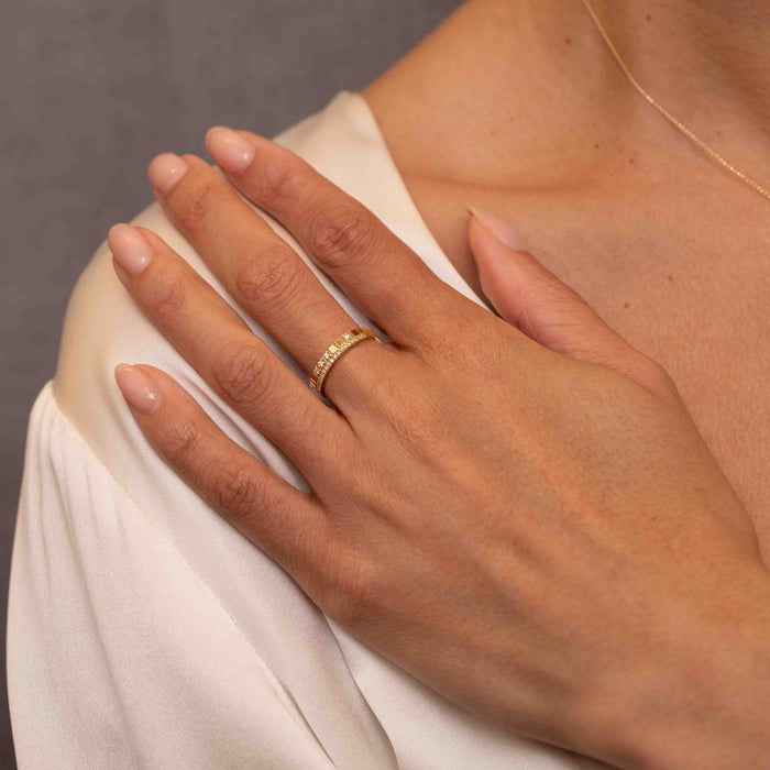 Diamond Panel Ring