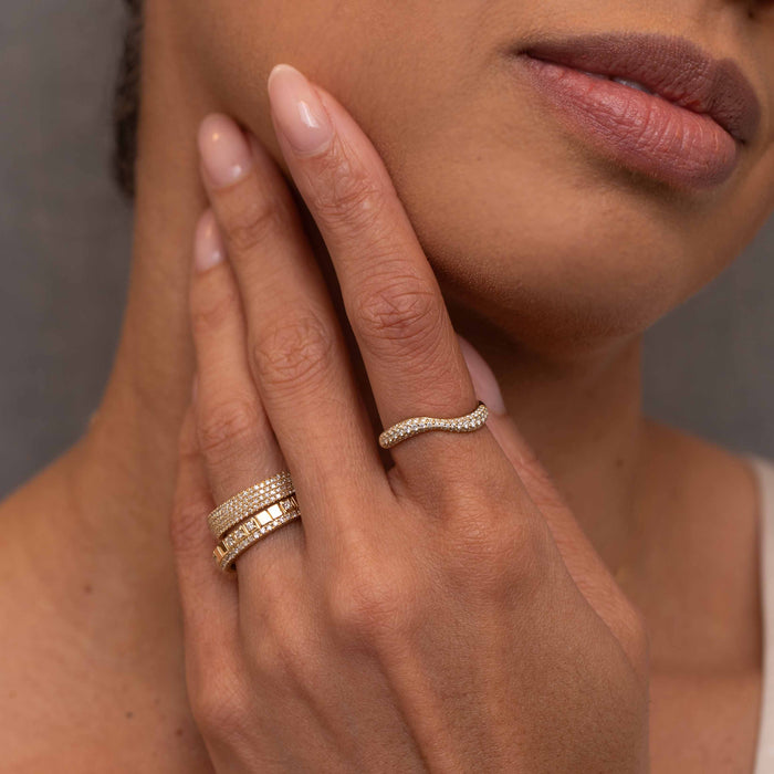 Diamond 4 Row Pave Ring