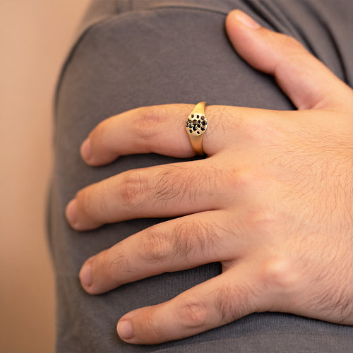 Black Diamond Flush Set Ring Image 2