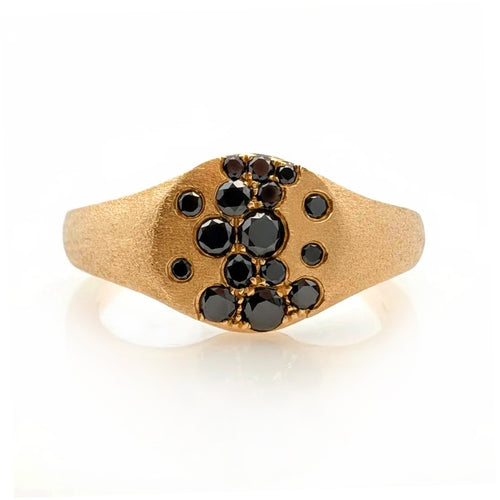 Black Diamond Flush Set Ring