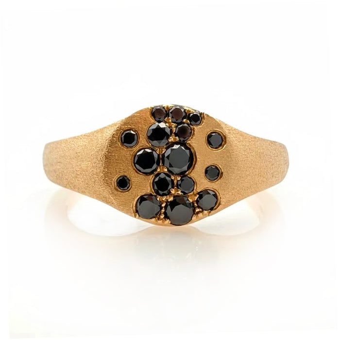 Black Diamond Flush Set Ring