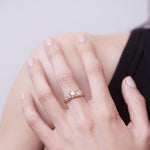 Aysmmetric Champagne Diamond Ring