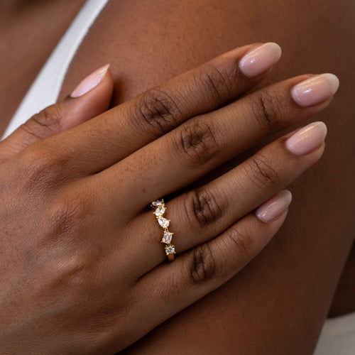 Mixed Cut Diamond Wedding Band Image 2