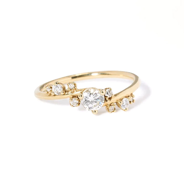 Organic Crossover Diamond Ring