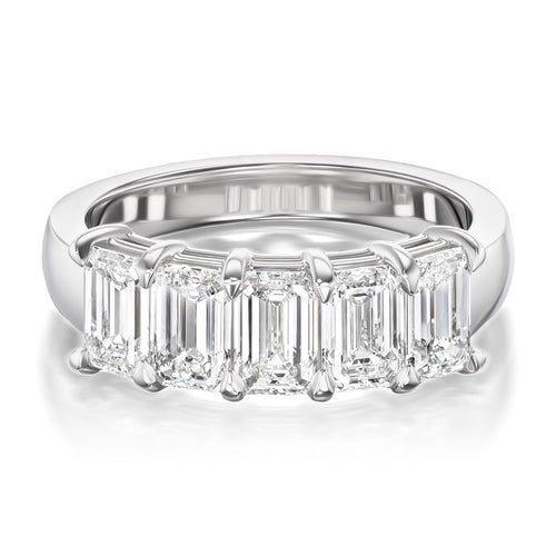 2.53tcw Battery Half Diamond Eternity Wedding Band