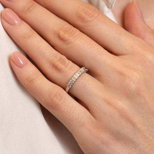 0.73tcw Battery Half Diamond Eternity Wedding Band Image 2