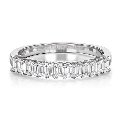 0.73tcw Battery Half Diamond Eternity Wedding Band