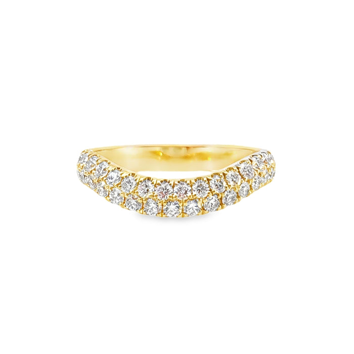 Duane Double Row Pave Wave Wedding Band