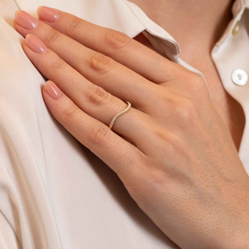 Pave Bond Wave Wedding Band Image 2