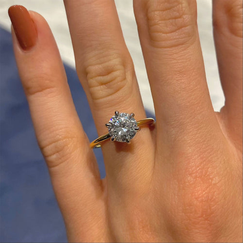 6-Prong Baxter Solitaire Round 1.70ct Diamond Engagement Ring Image 2