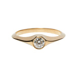Small Round Brilliant Cut Diamond Signet Ring