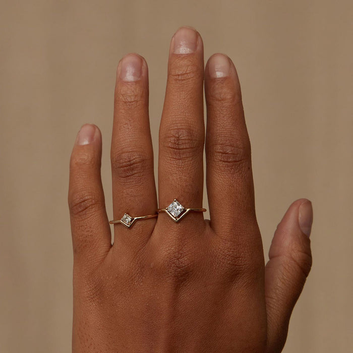 Small Nestled Princess Cut Ring