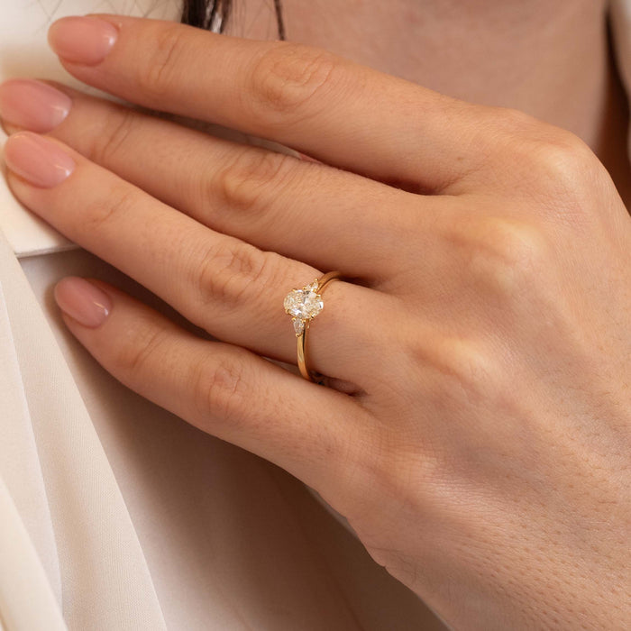 Petite Ann Three Stone Engagement Ring