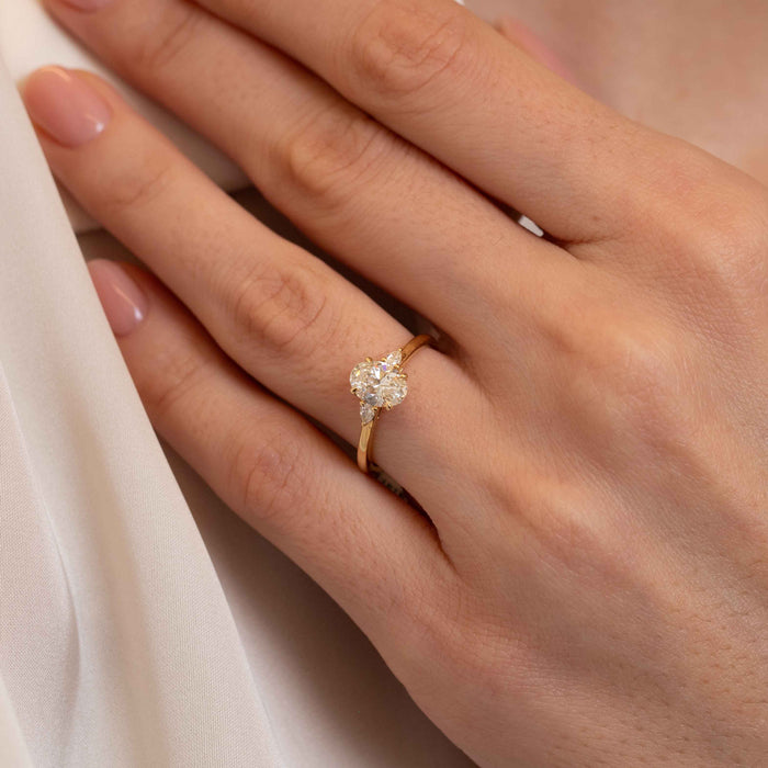 Petite Ann Three Stone Engagement Ring