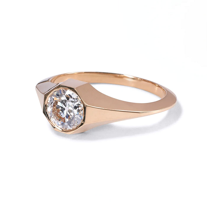 Edge Signet Engagement Ring