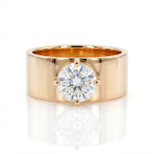 Menhir Round Engagement Ring Setting