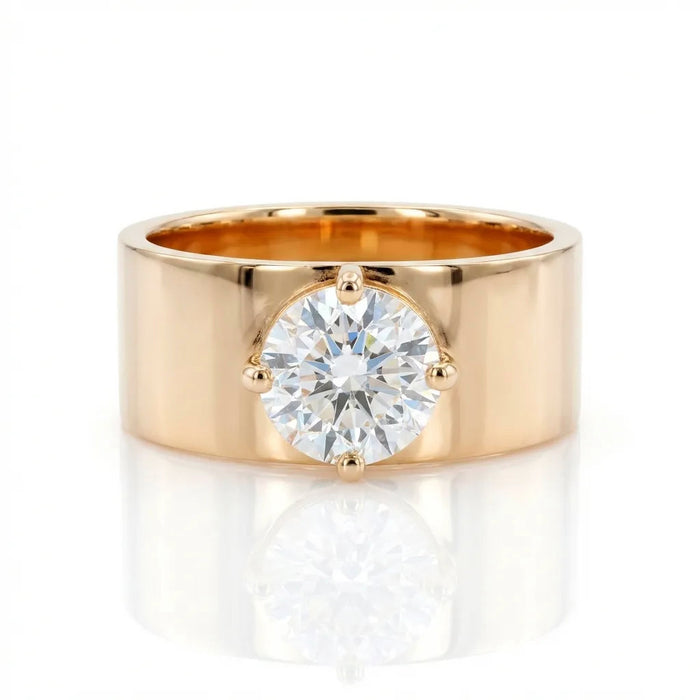 Menhir Round Engagement Ring Setting