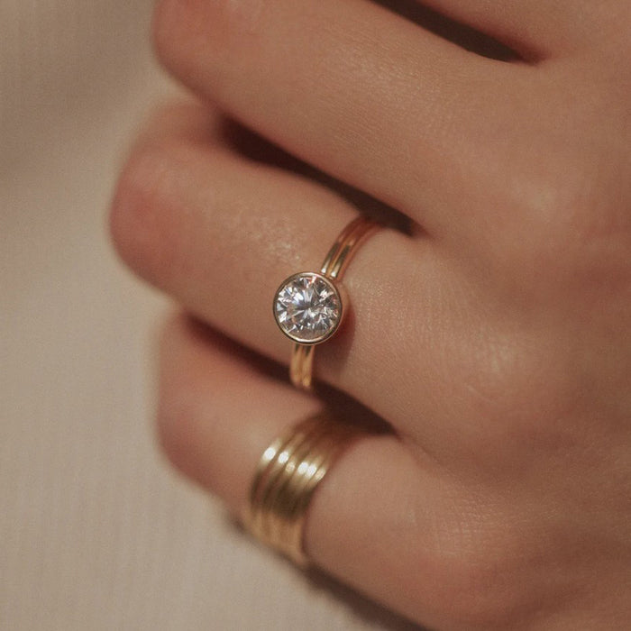 Ridge Solitaire Engagement Ring Setting