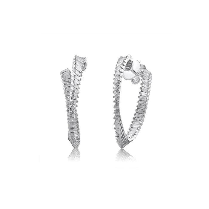 Small Dancing Wave Twist Hoop Earrings