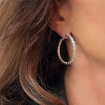 9.94tcw Diamond Baguette Hoop Earrings