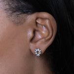 Oera Ribbed Diamond Stud Earrings