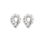 Oera Ribbed Diamond Stud Earrings