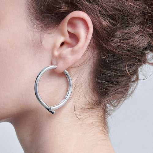 Diamond Oera Hoop Earrings Image 2