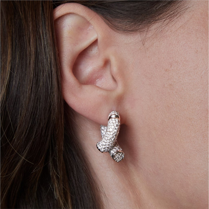 Pavé Diamond Oera Hoop Earrings