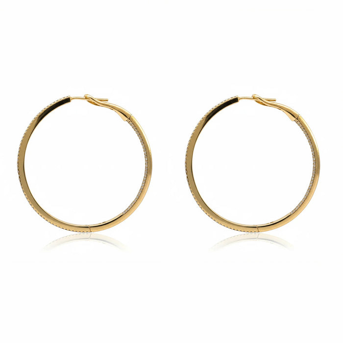 Large Diamond Inside-Out Hoop Earrings