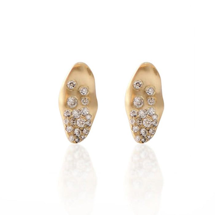 Flourish Ice Half Mini Marquise Stud Earrings