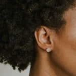 Diamond Disc Stud Earrings