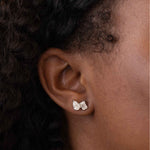 Emerald & Pear Diamond Stud Earrings