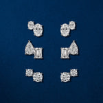 Emerald & Pear Diamond Stud Earrings