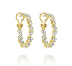 Mixed Cut Diamond Hoop Earrings