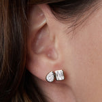 Diamond Toi et Moi Cluster Stud Earrings