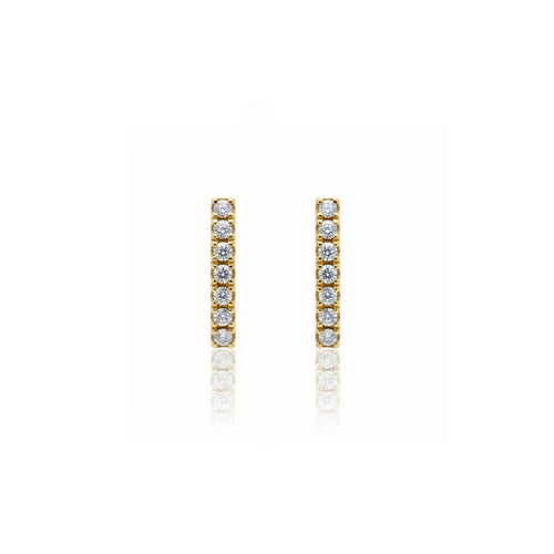 Diamond Petite Bar Stud Earrings