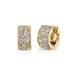 Diamond Cobblestone Huggie Earrings