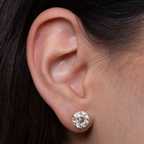 4.43tcw Antique Old European Cut Diamond Stud Earrings Image 2