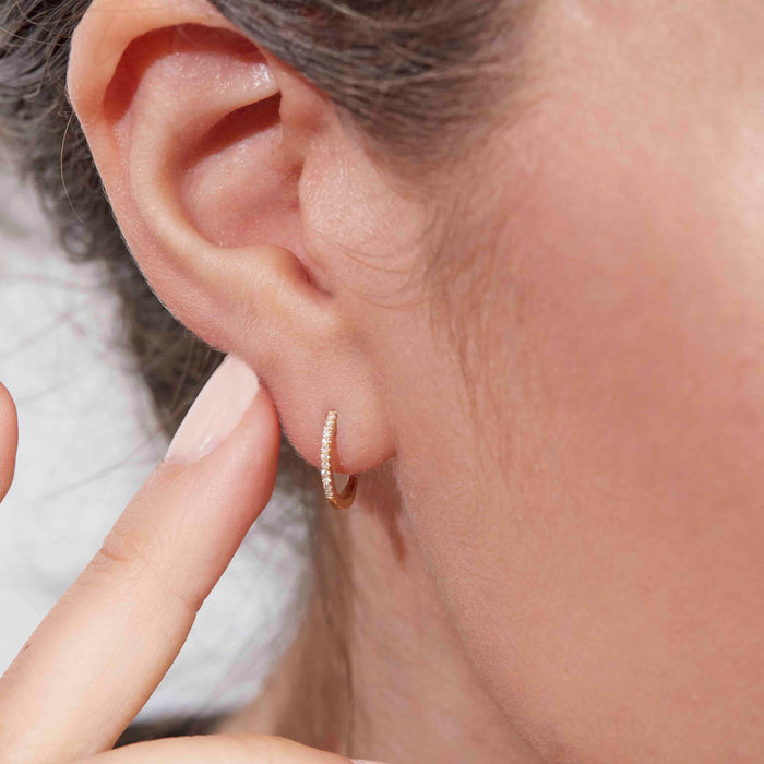 Diamond Small Huggie Earrings