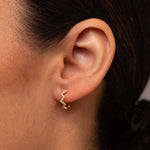 Diamond ZigZag Huggie Earrings