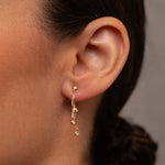 Diamond Bezel Paperclip Drop Earrings
