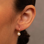 Round Diamond Bezel Drop Earrings